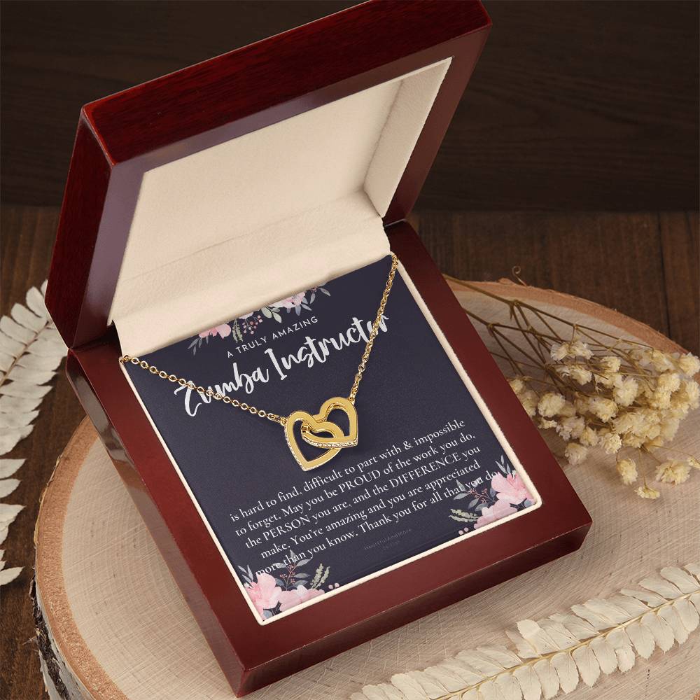 Gift For Zumba Instructor Zumba Instructor Appreciation Gift A Truly Amazing Zumba Instructor Gift Interlocking Hearts Necklace