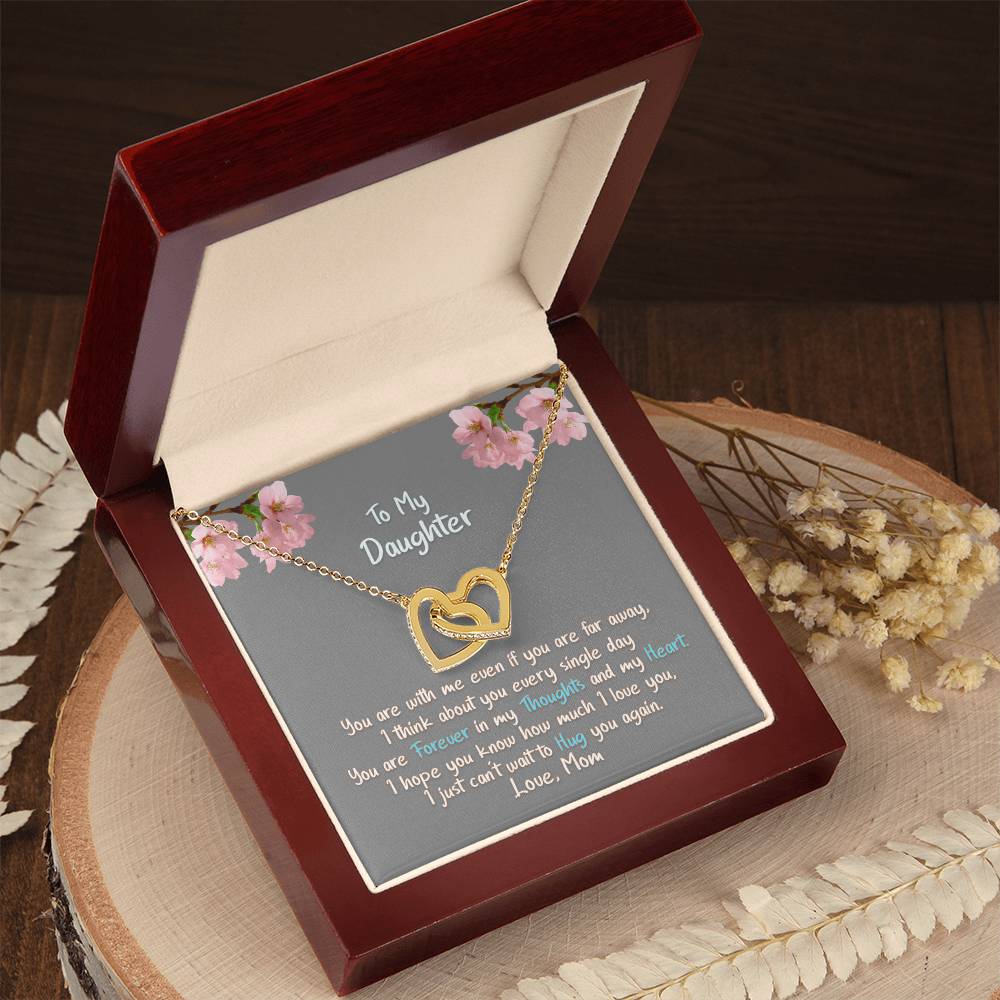 Daughter Hug You Again - Hearts Necklace Interlocking Hearts Necklace