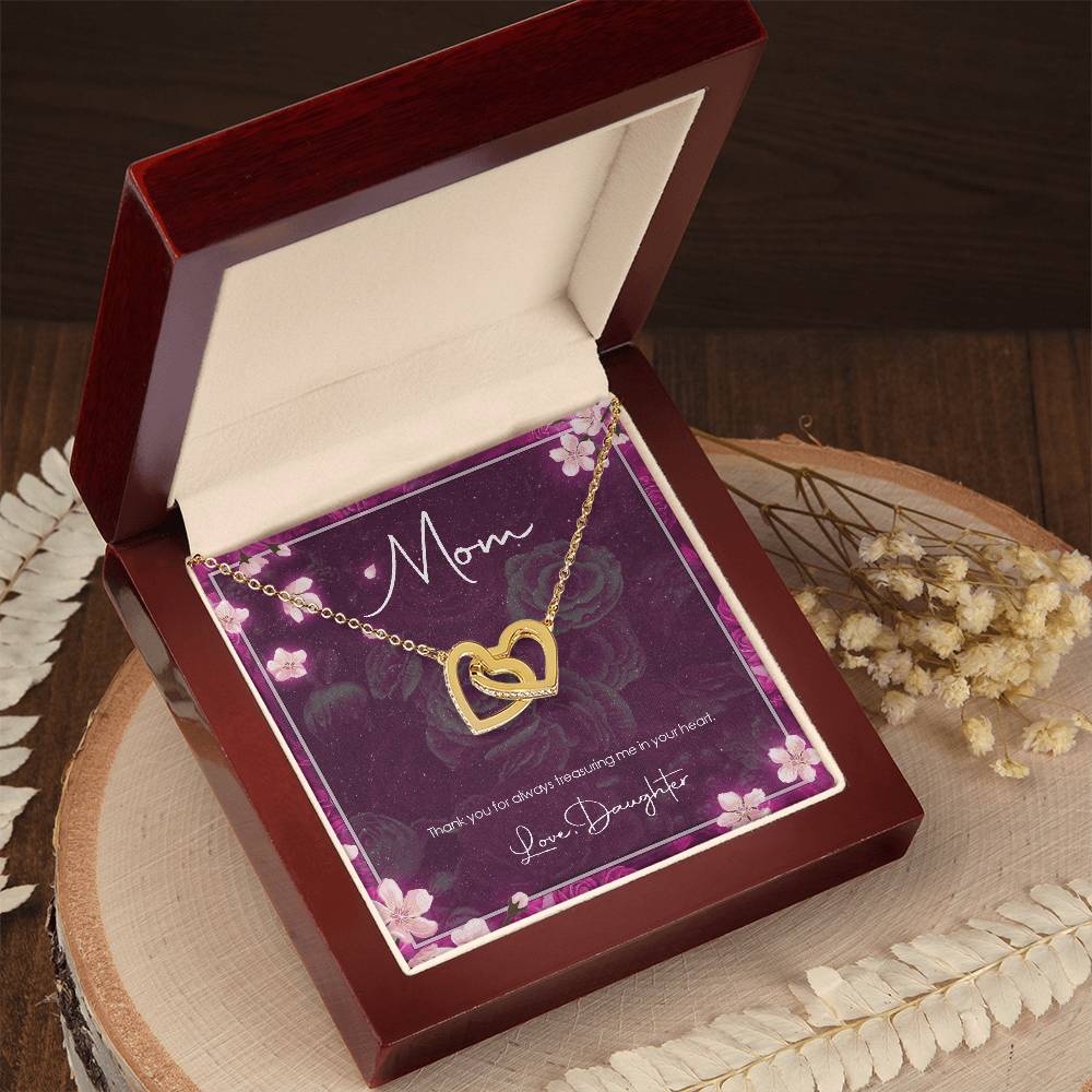 Daughter'S Gratitude Necklace Interlocking Hearts Necklace