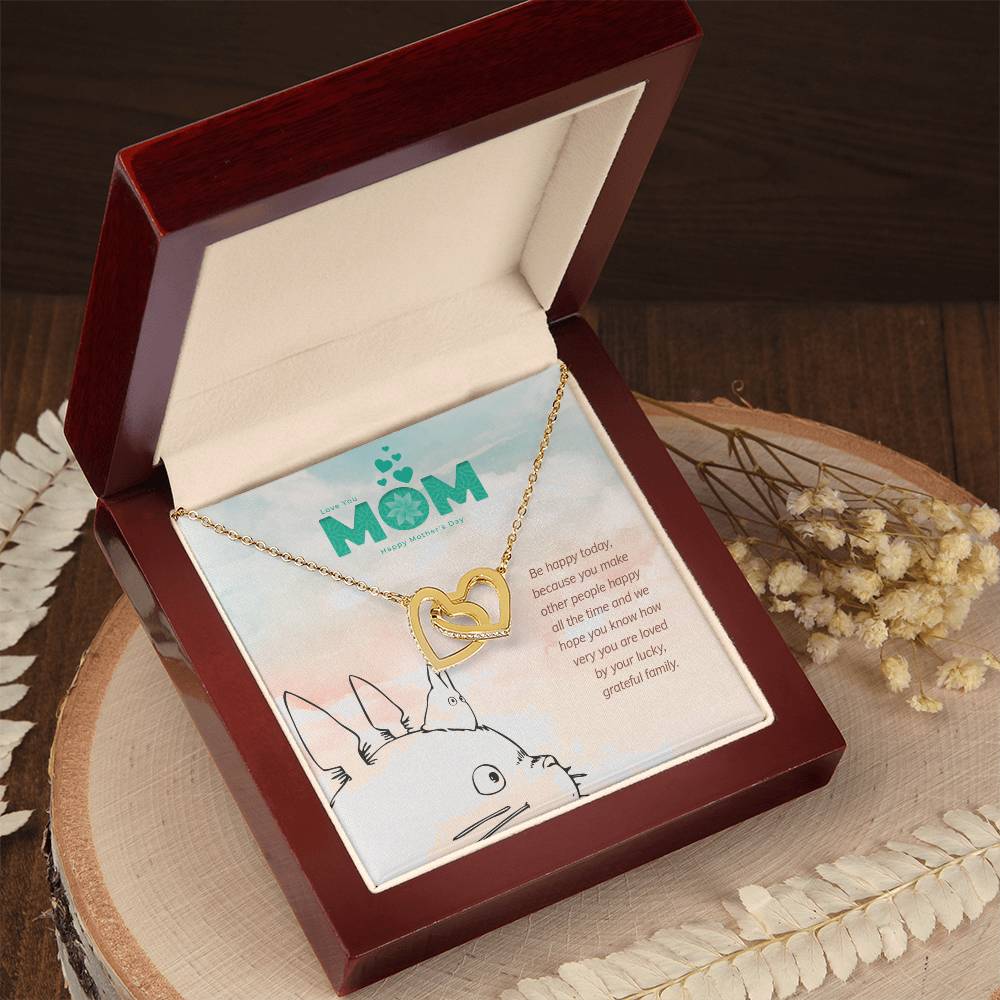 Special Edition Be Happy Today Mom Interlocked Hearts Necklace - Tm2V8 Interlocking Hearts Necklace