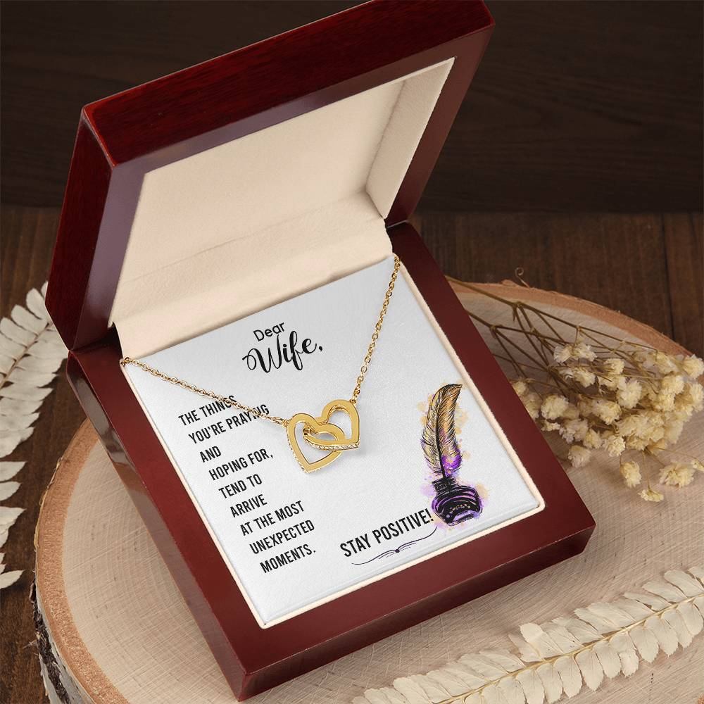 Dear Wife - The Things You'Re Praying And Hoping For - Interlocking Heart Necklace Interlocking Hearts Necklace