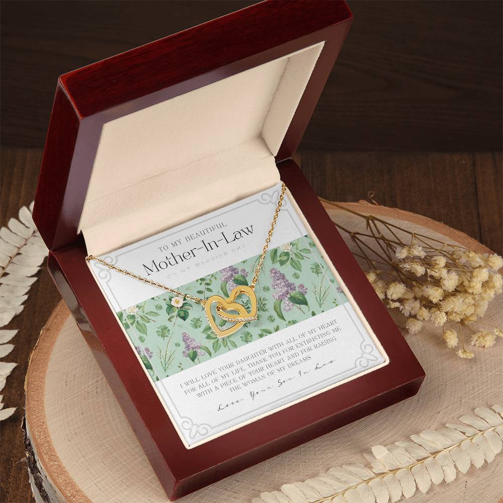 Mother Of The Bride Gift From Groom Mother In Law Gift On Wedding Day From Groom Gifts For Mother Of The Bride Future Mother-In-Law Interlocking Hearts Necklace