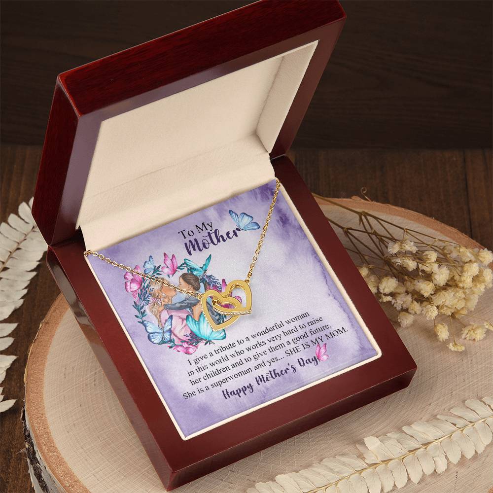 Mothers Day Necklace Interlocking Hearts Necklace