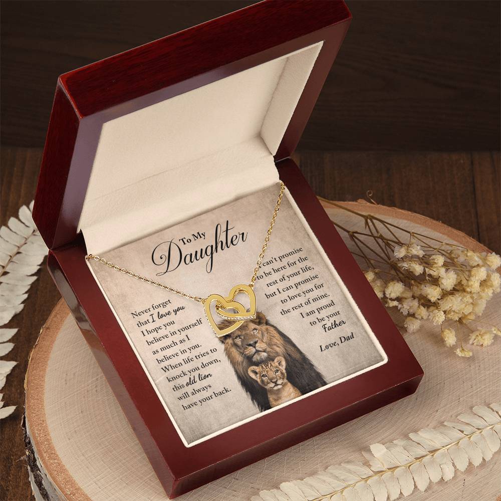 Daughter - Proud Of You - Necklace Interlocking Hearts Necklace