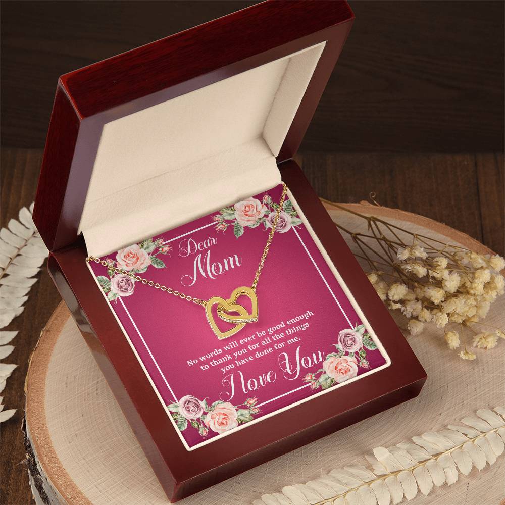 Mother'S Day Collection - Gorgeous Shiny Necklace With A Heart-Felt Message Interlocking Hearts Necklace