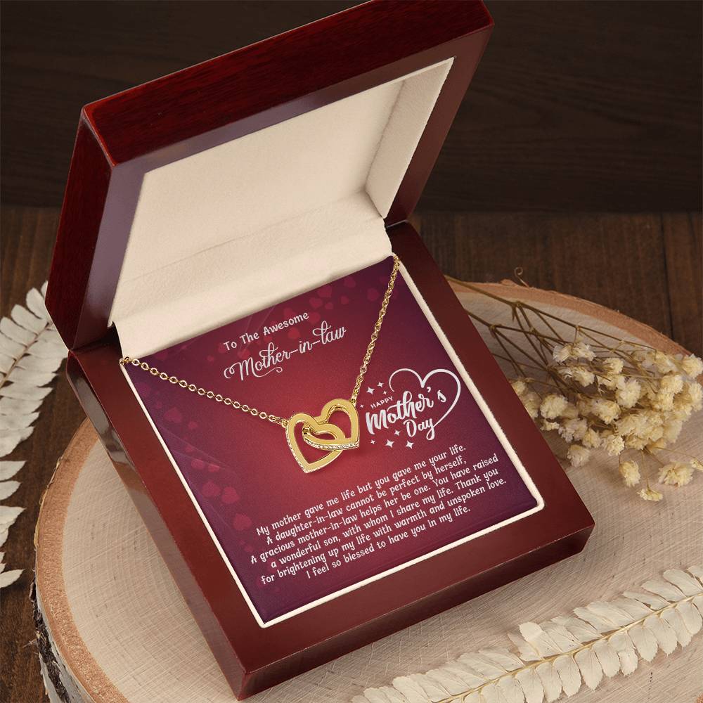 Interlocked Heart Neckless - For Mother In Law Interlocking Hearts Necklace