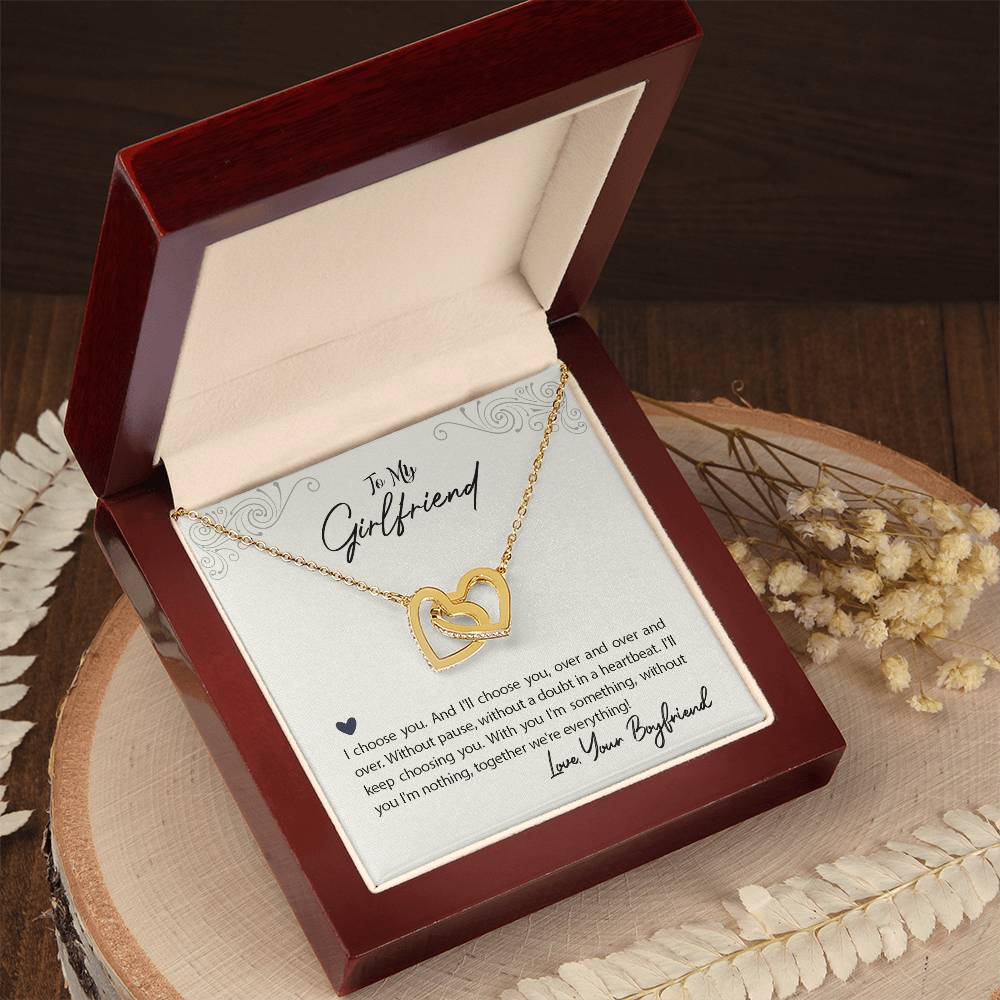 Interlocked Heart Necklace - For Girlfriend Interlocking Hearts Necklace