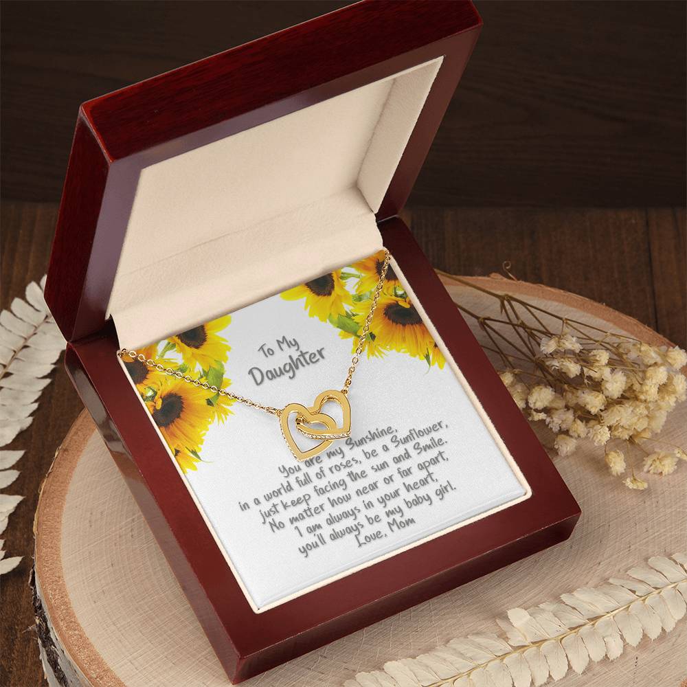 Daughter My Sunshine - Hearts Necklace Interlocking Hearts Necklace