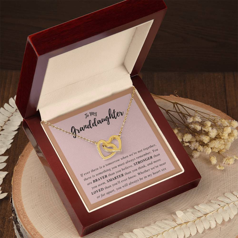 To My Granddaughter - Interlocking Hearts Necklace [Soq4-29]