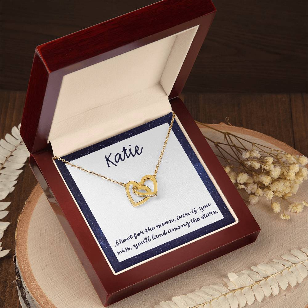 Shoot For The Moon Interlocking Hearts Necklace