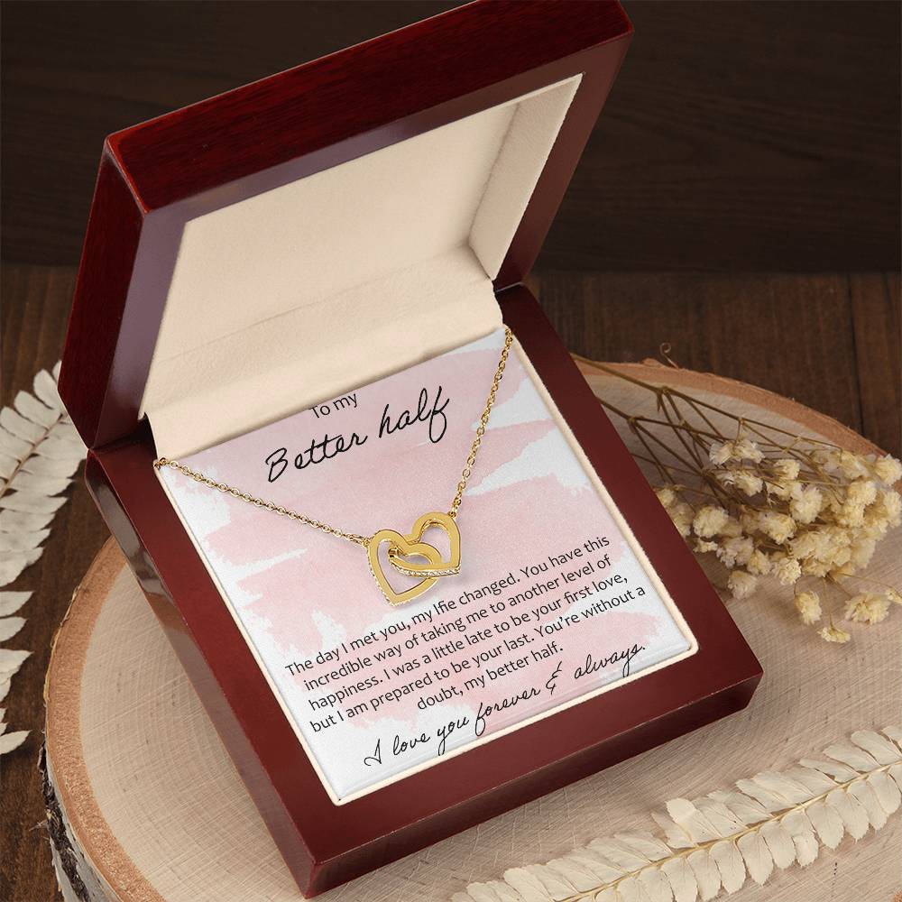 To My Better Half Interlocking Hearts Necklace