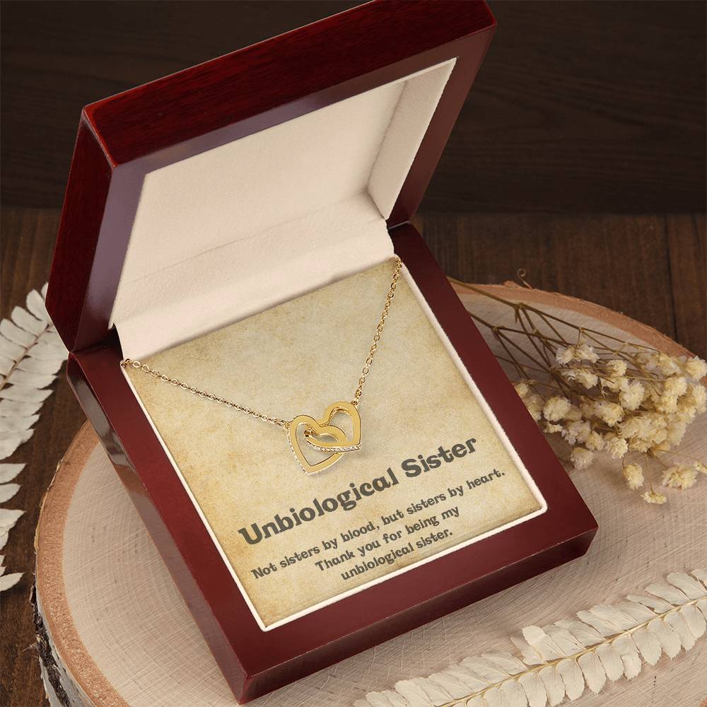 Unbiological Sister Necklace Soul Sister Big Little Sorority Sister In Law Necklace Step Sister Gift Tribe Necklace Best Friend Gift Bff Gift Interlocking Hearts Necklace