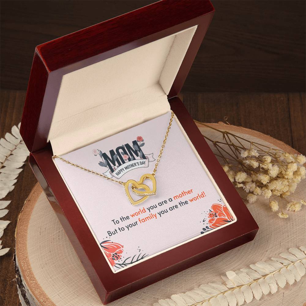 Happy Mother'S Day Interlocking Hearts Necklace