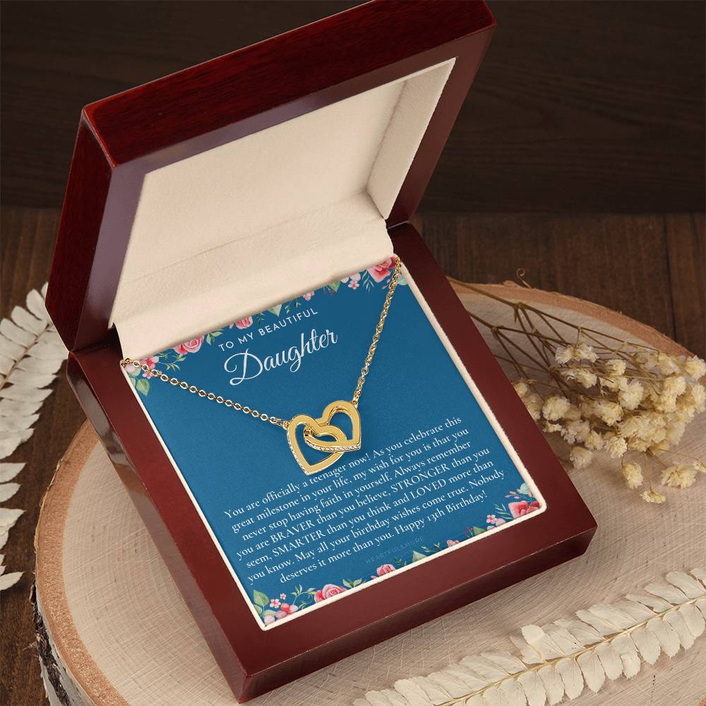 Gift For 13 Year Old Girl Gifts 13Th Birthday Girl 13Th Birthday Gift Thirteenth Birthday Necklace Teen Birthday Gift Official Teenager Interlocking Hearts Necklace