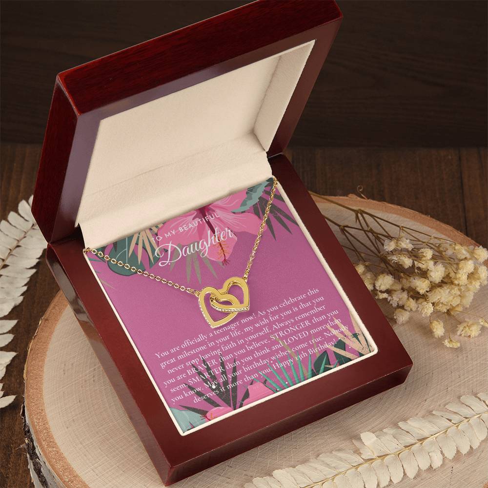 Gift For 13 Year Old Girl Gifts 13Th Birthday Girl 13Th Birthday Gift Thirteenth Birthday Necklace Teen Birthday Gift Official Teenager Interlocking Hearts Necklace