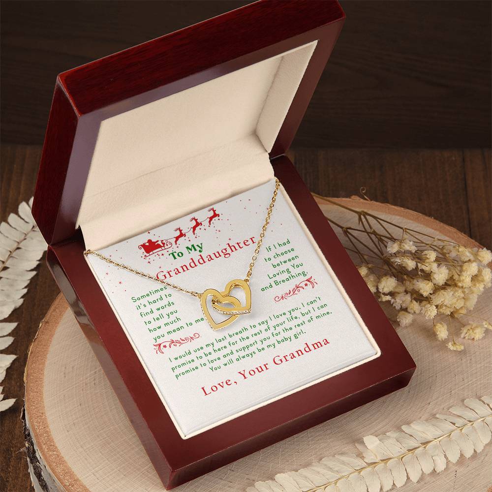 Collection Granddaughter - Christmas - Gift From Grandma Interlocking Hearts Necklace