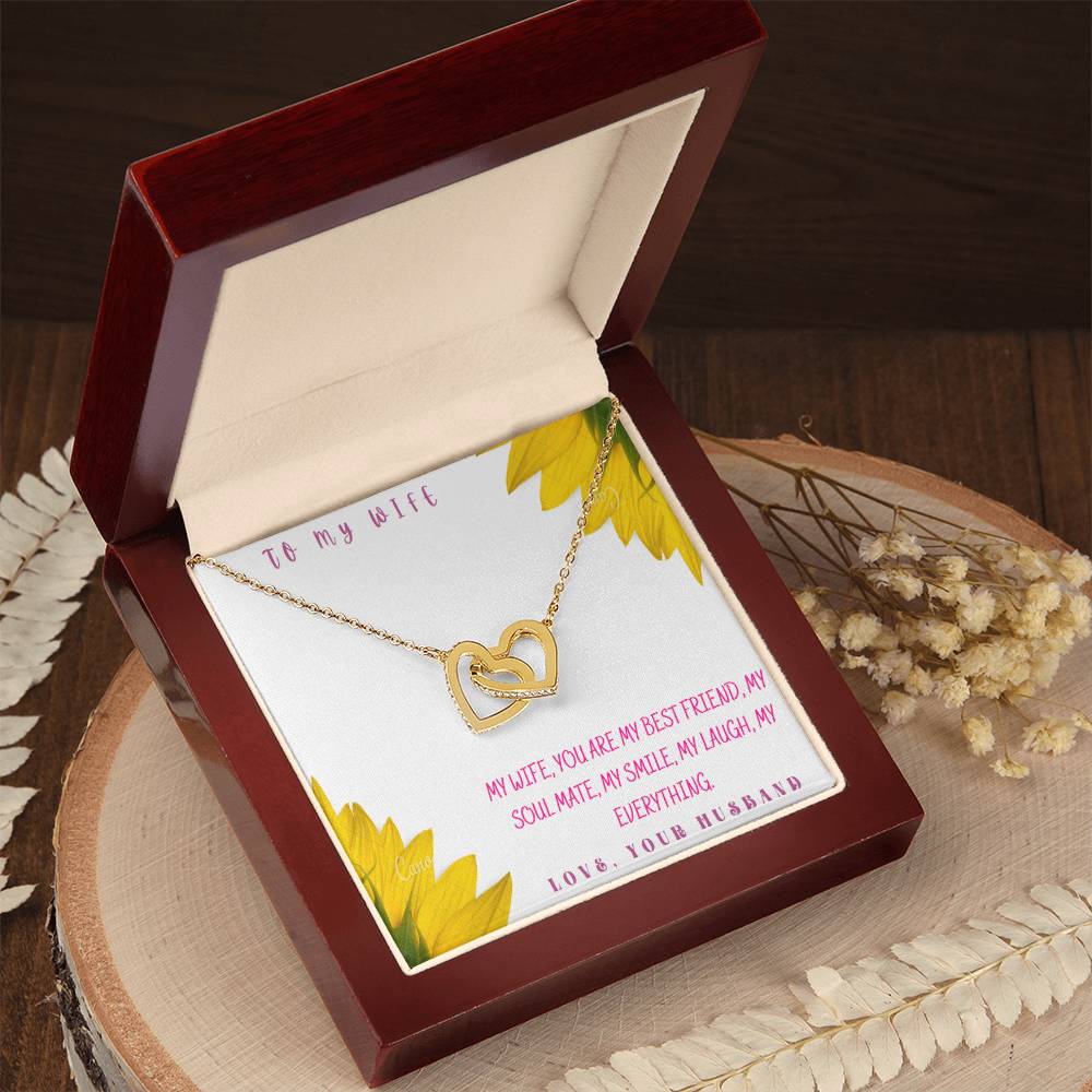 Gift To My Wife Heart Interlocked Necklace On Anniversary Or Birthday Interlocking Hearts Necklace