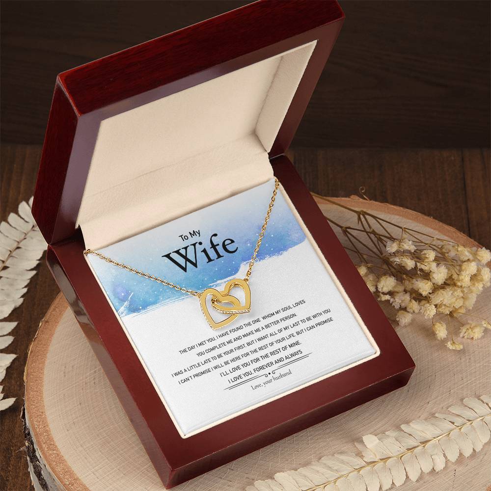 I Will Love You For The Rest Of Mine Interlocking Hearts Necklace