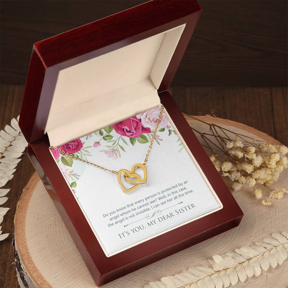 Gift For Sister - My Angel Necklace Interlocking Hearts Necklace
