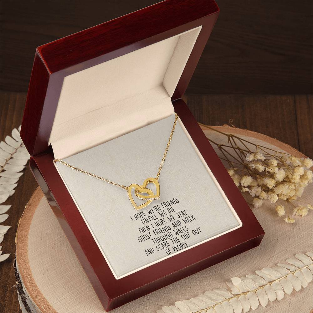 Ghost Friends Soul Sister Interlocking Heart Necklace Best Friend Gift Bff Gift Interlocking Hearts Necklace