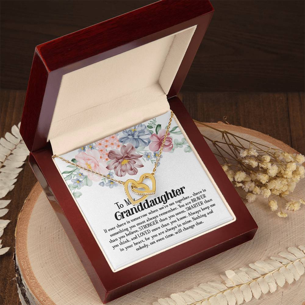 To My Granddaughter - Interlocked Hearts Interlocking Hearts Necklace
