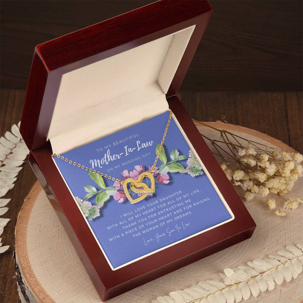 Mother Of The Bride Gift From Groom Mother In Law Gift On Wedding Day From Groom Gifts For Mother Of The Bride Future Mother-In-Law Interlocking Hearts Necklace