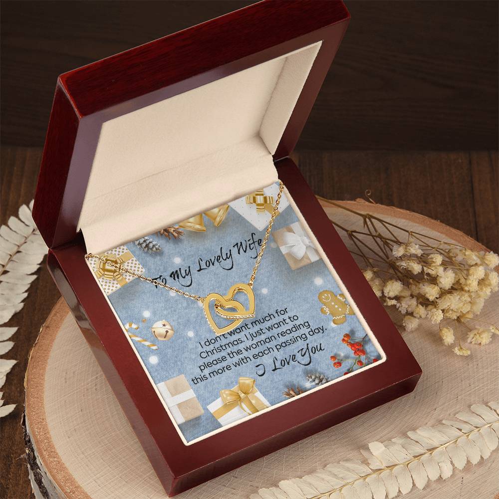 Wife Dancing Love Necklace Christmas Gift From Husband Interlocking Hearts Necklace