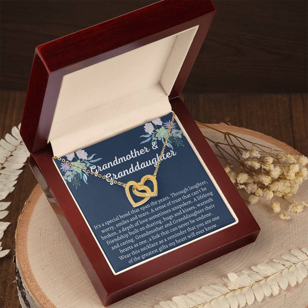 Grandmother & Granddaughter Interlocking Hearts Necklace