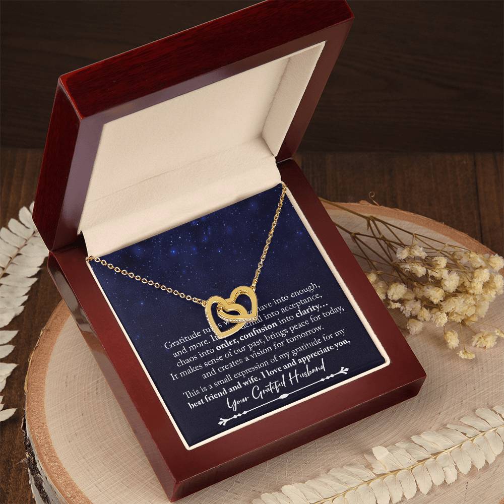 To My Wife Jewelry To My Wife Necklace Wife Necklace Gift Meaningful Jewellery Wishbone Necklace Anniversary Jewellery For Wife Interlocking Hearts Necklace