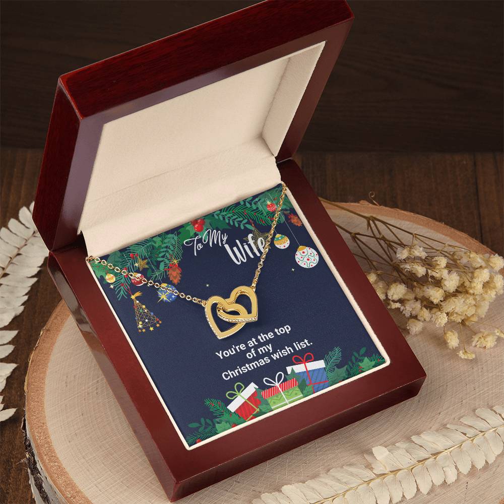 You'Re At The Top Of My Christmas Wish List Two Hearts Interlocked Together As A Symbol Of Never-Ending Love Necklace. Interlocking Hearts Necklace