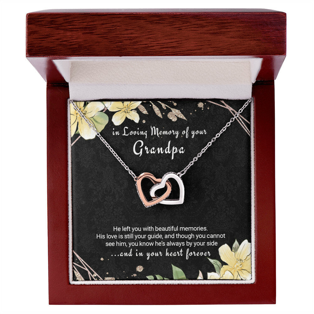Loss Of Grandfather Gift Grief Gift In Memory Of Grandpa Twin Hearts Necklace Interlocking Hearts Necklace