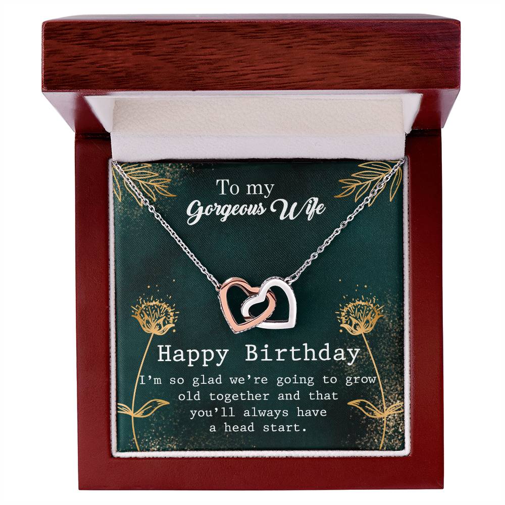 Gift For You My Wife. Interlocking Hearts Necklace