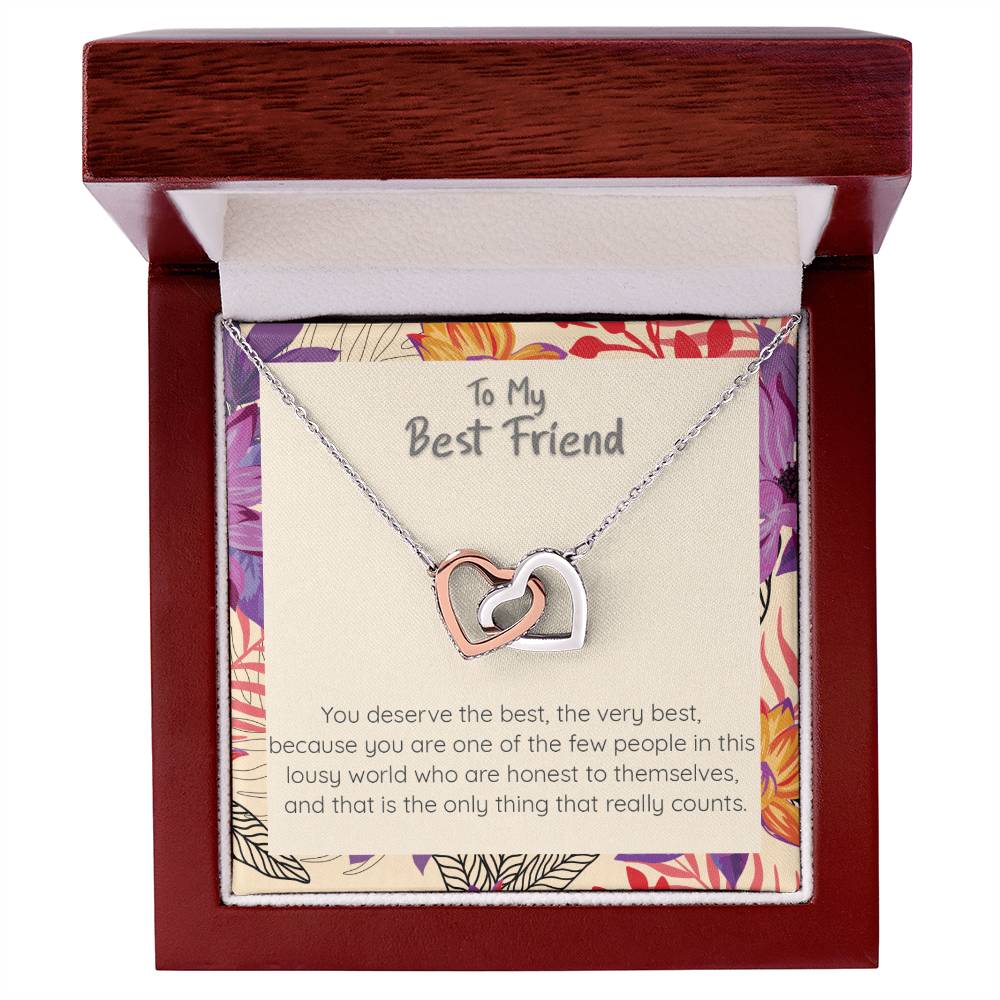 Best Friend Frida Kahlo Quote Inspirational Cz Necklace Interlocking Hearts Necklace