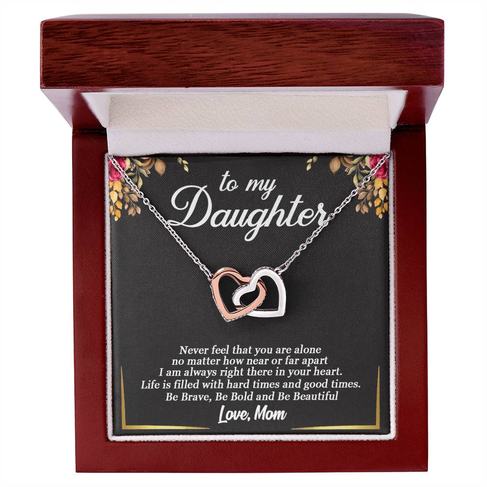 To My Daughter - Interlocking Heart Necklace So15 Interlocking Hearts Necklace