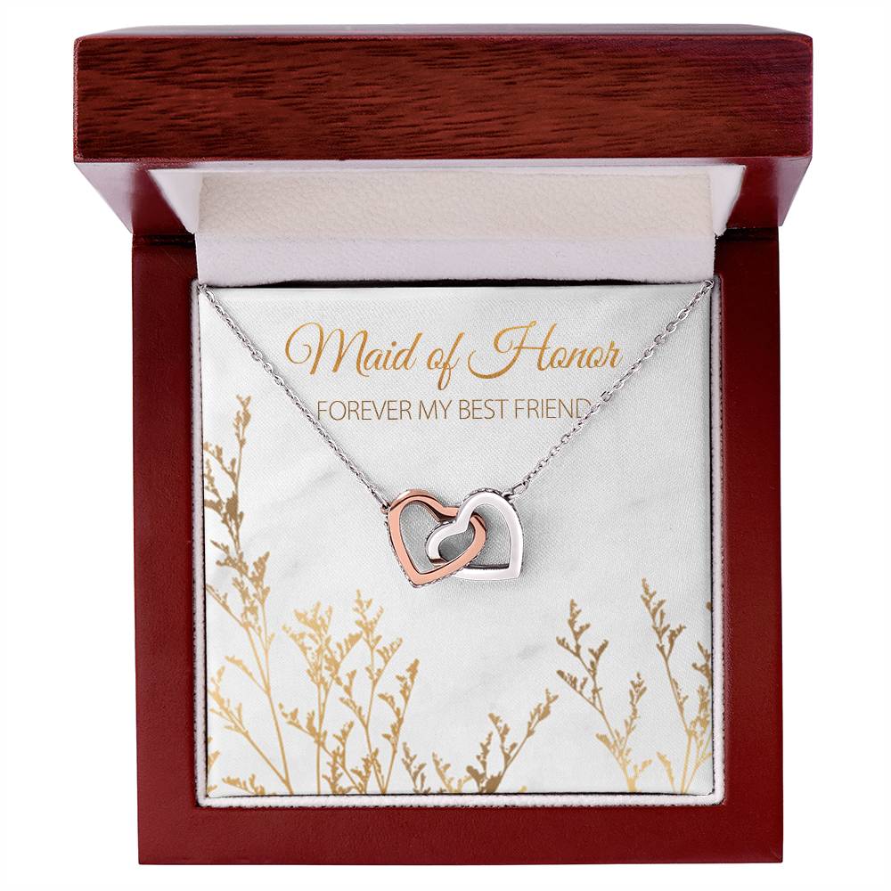 Maid Of Honor Proposal Necklace Maid Of Honor Proposal Gift Box Maid Of Honor Wedding Gift Interlocking Hearts Necklace For Maid Of Honor