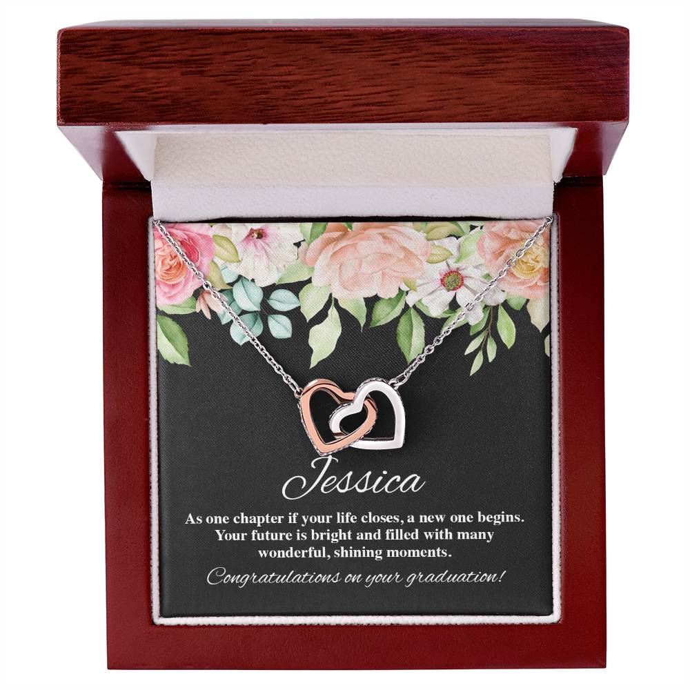 On Your Graduation Necklace Interlocking Hearts Necklace