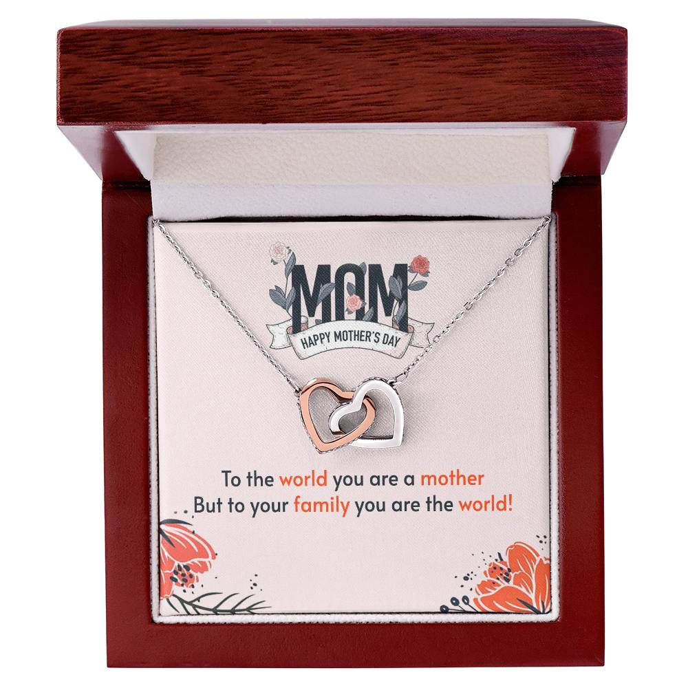 Interlocking Hearts Necklace For Mother'S Day
