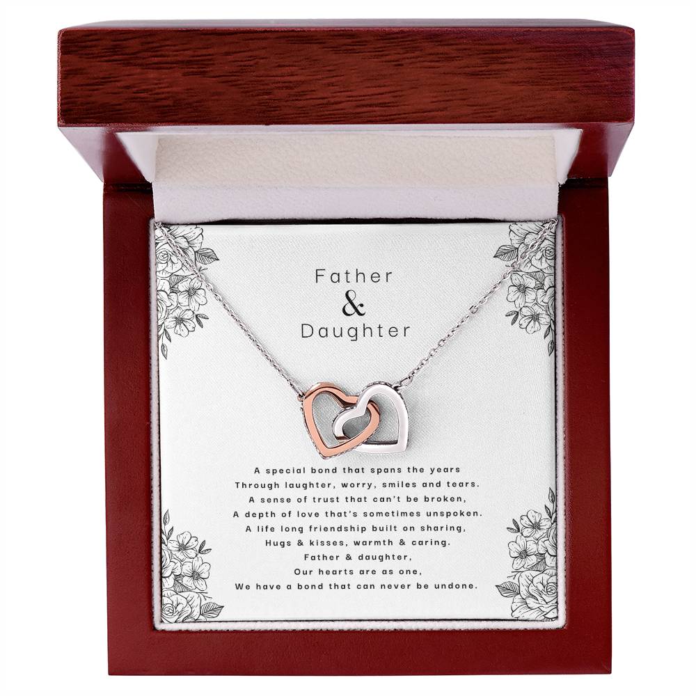 Father & Daughter - An Unbreakable Bond Interlocking Hearts Necklace