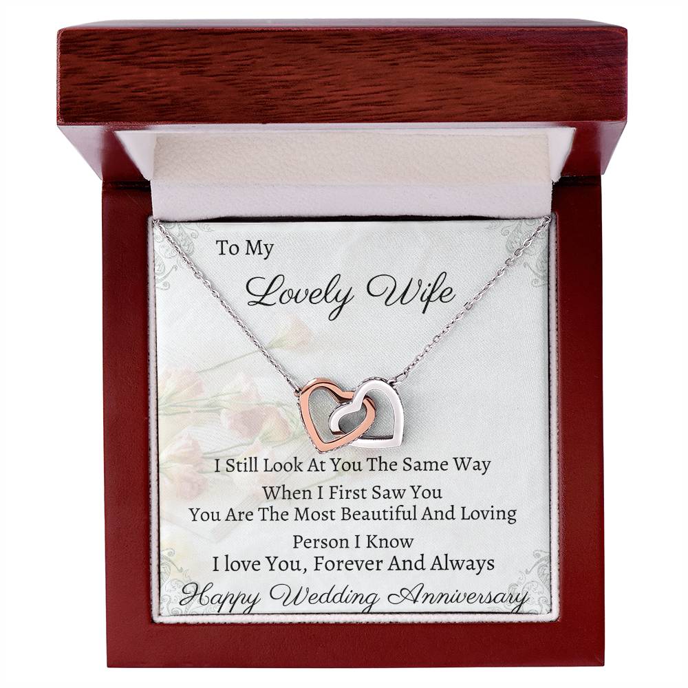 I Look At You The Same Way Interlocking Hearts Necklace
