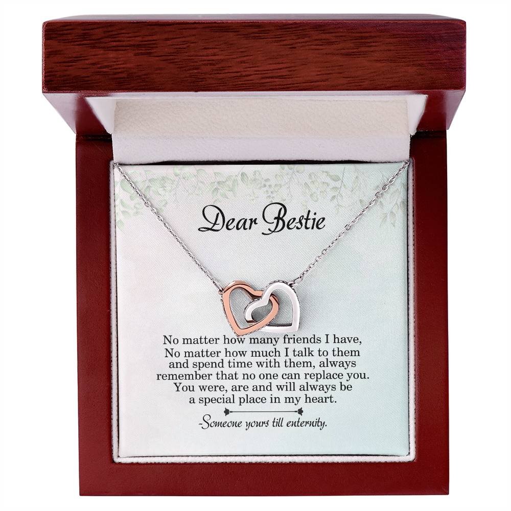 Dear Bestie No Matter How Many Friends I Have Interlocking Heart Necklace Interlocking Hearts Necklace