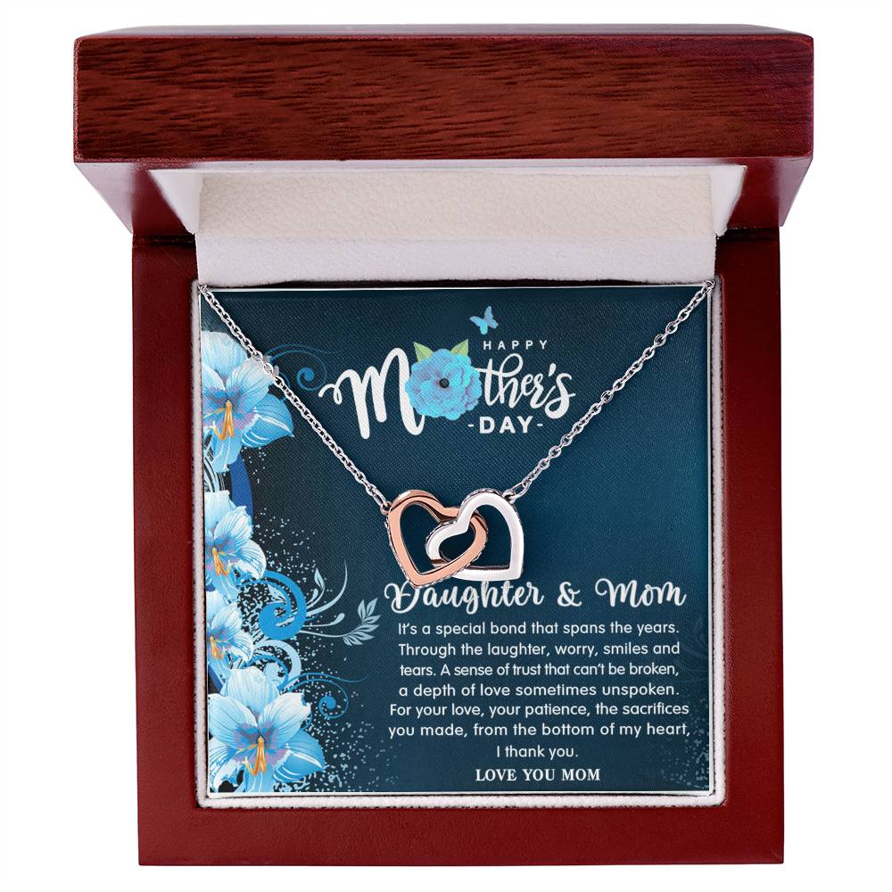 Forever Love - Daughter & Mom Necklace Interlocking Hearts Necklace