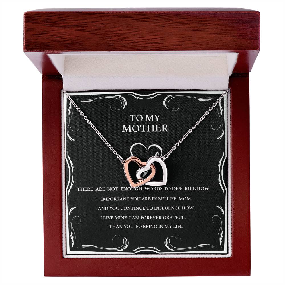 To My Mother - Two Hearts Interlocking Hearts Necklace