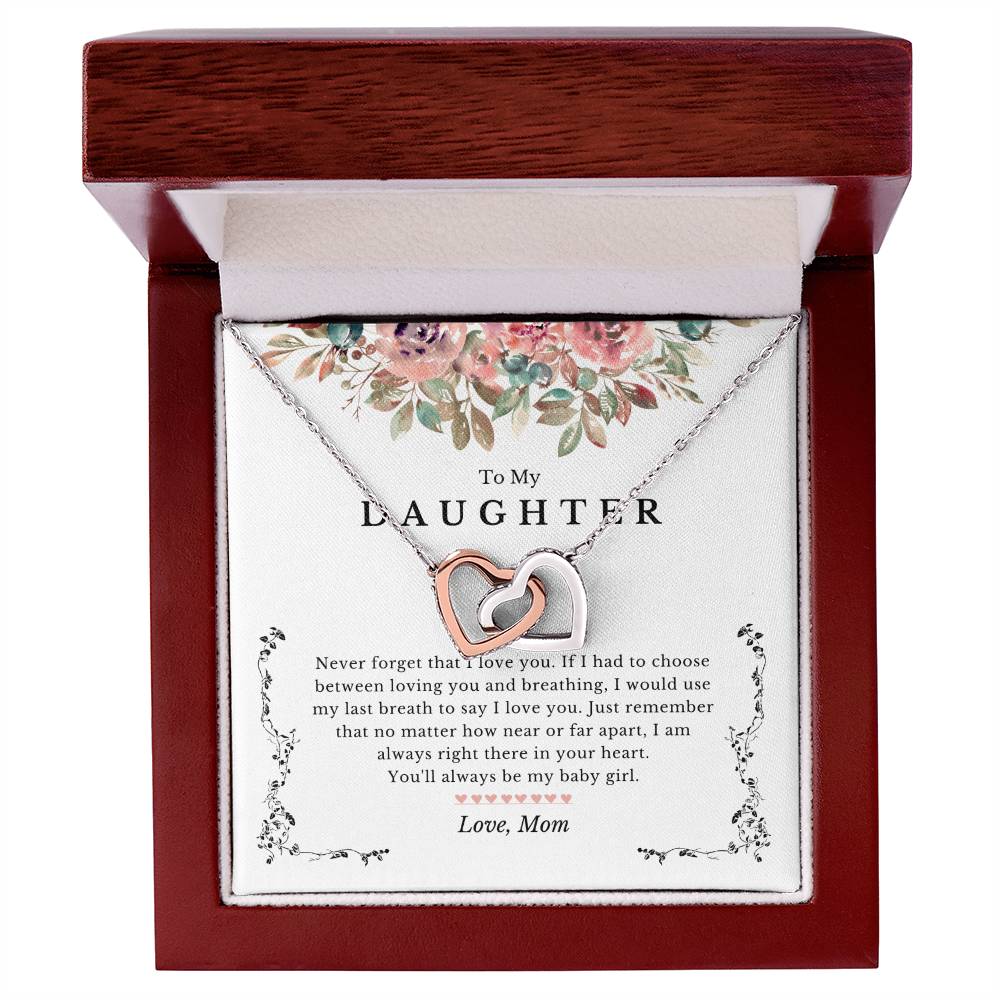 Last Breath Mother Daughter Necklace Gift Interlocking Hearts Necklace