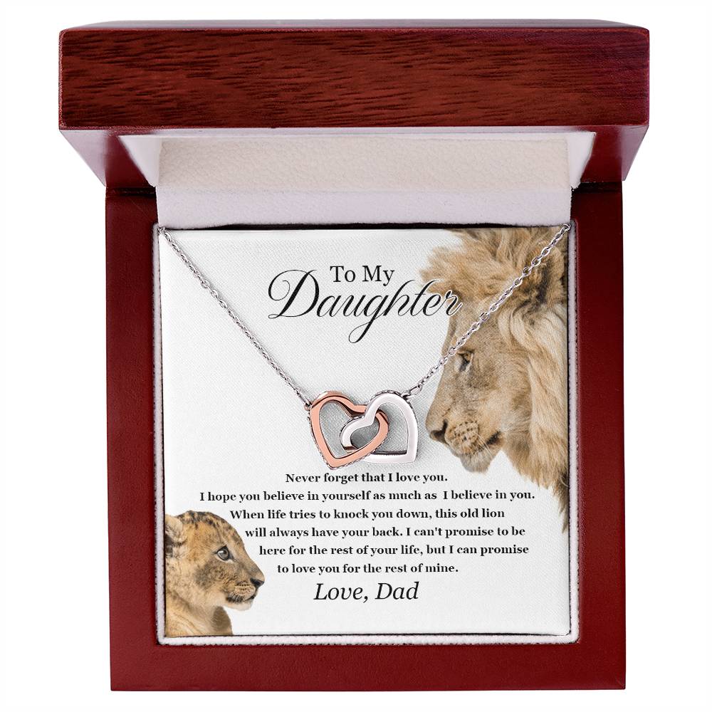 To My Daughter - Interlocking Love Necklace - Tmdt04 Interlocking Hearts Necklace