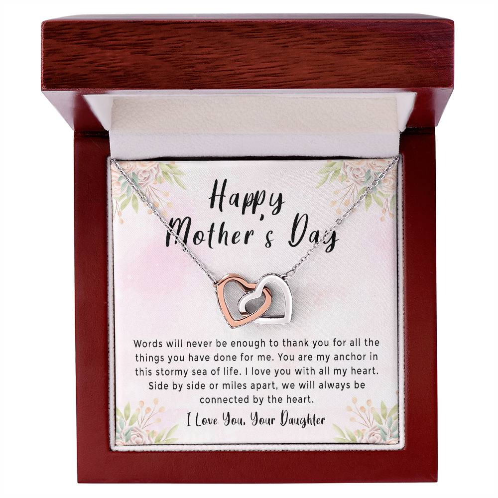 'Connected By The Heart' Necklace - Amazing Mother'S Day Gift Idea From Daughter Interlocking Hearts Necklace