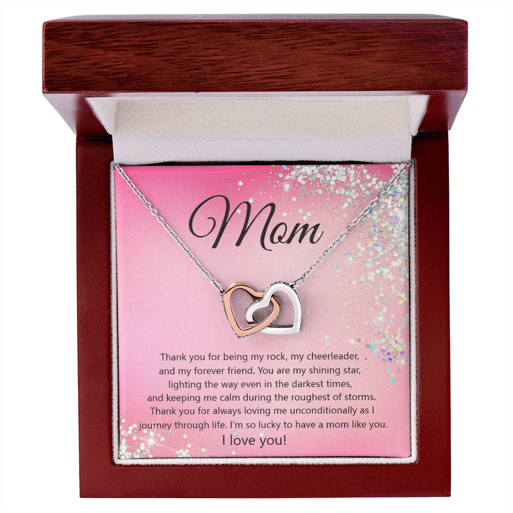 Thank You Mom Hearts Necklace Interlocking Hearts Necklace