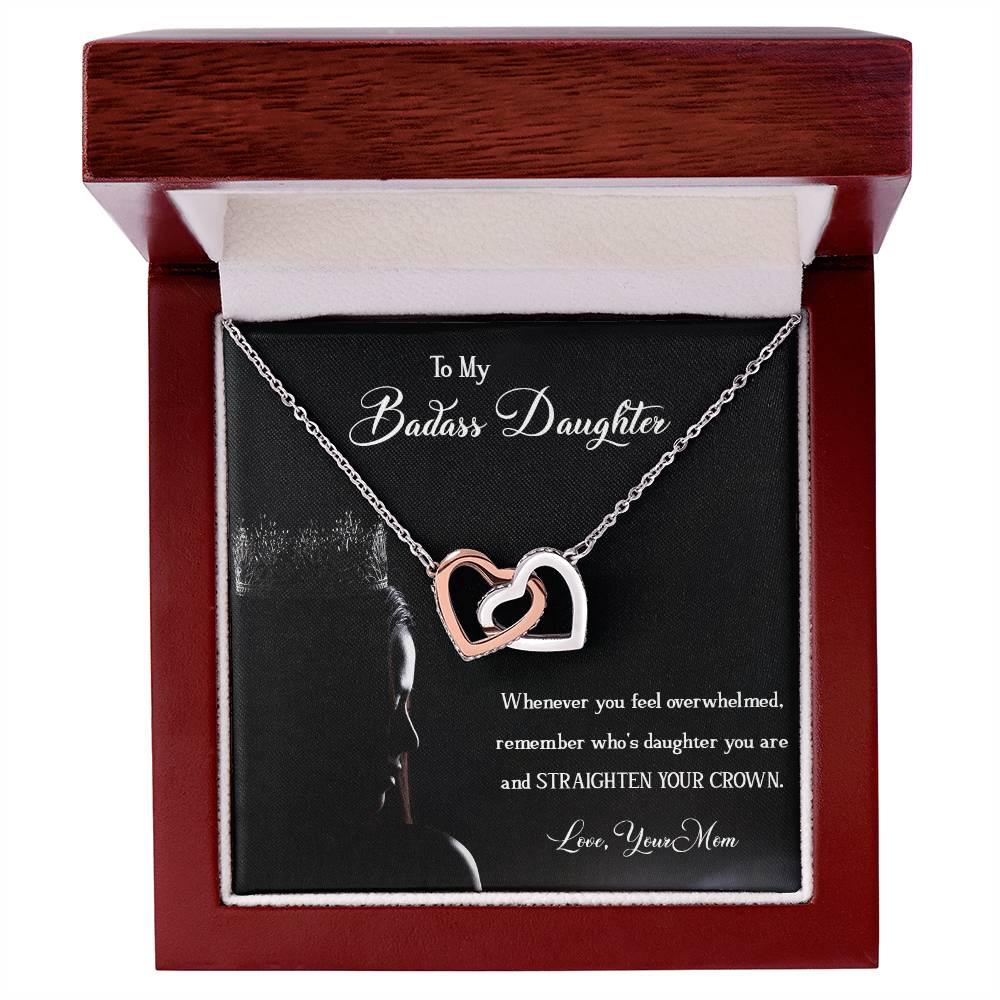 Badass Daughter Interlocking Hearts Necklace