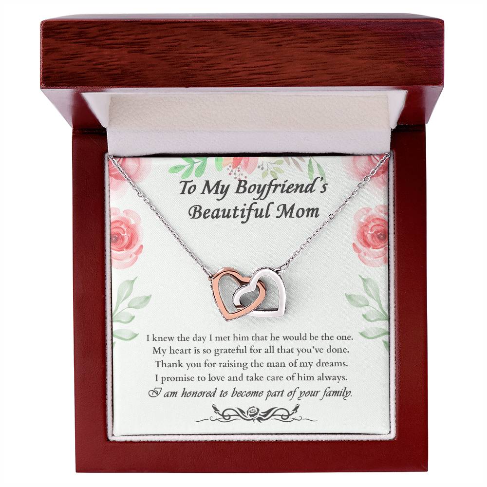 Gift For Boyfriend'S Mom - The Day I Met Him - Interlocking Interlocking Hearts Necklace
