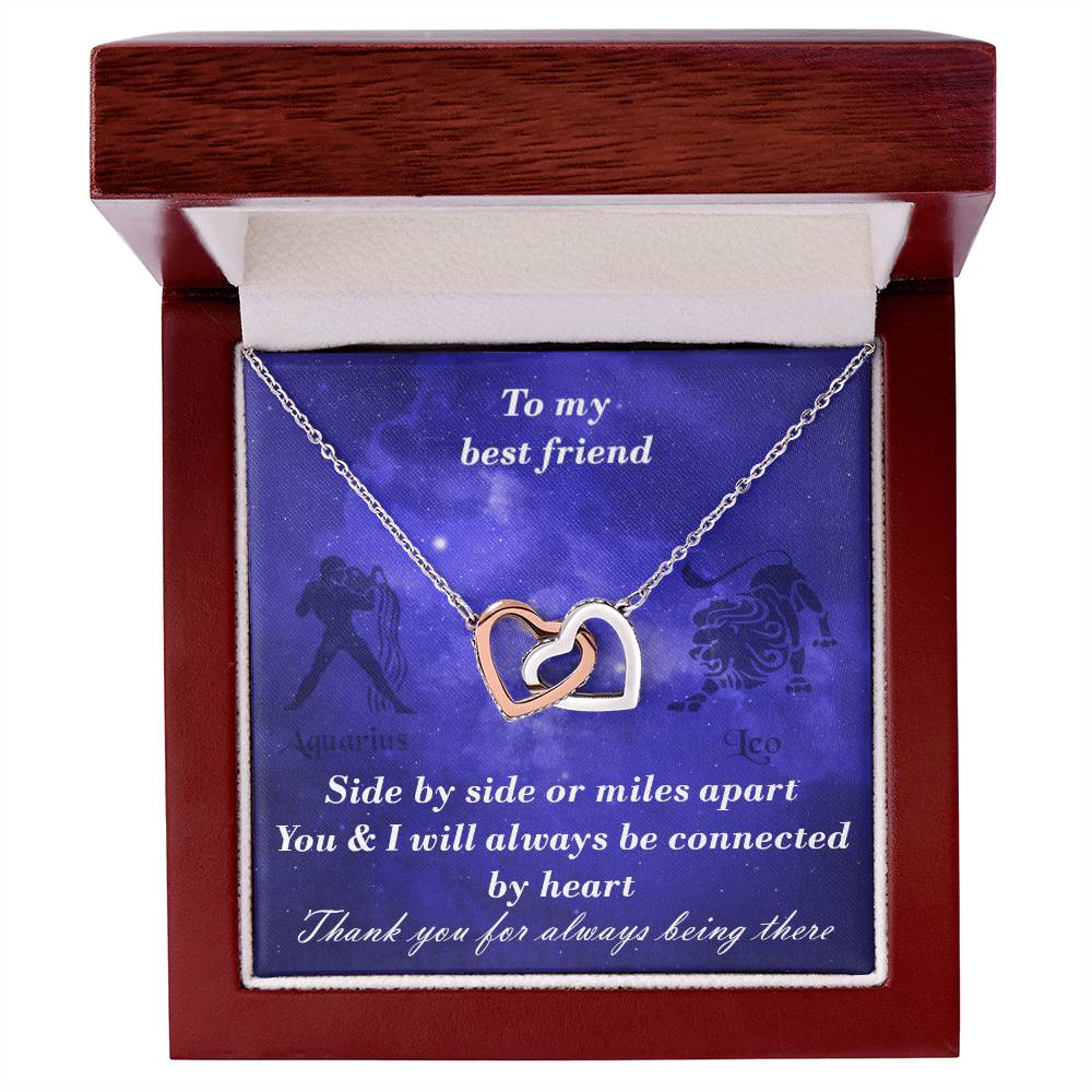 Aquarius To Leo Best Friend Interlocked Hearts Necklace Interlocking Hearts Necklace