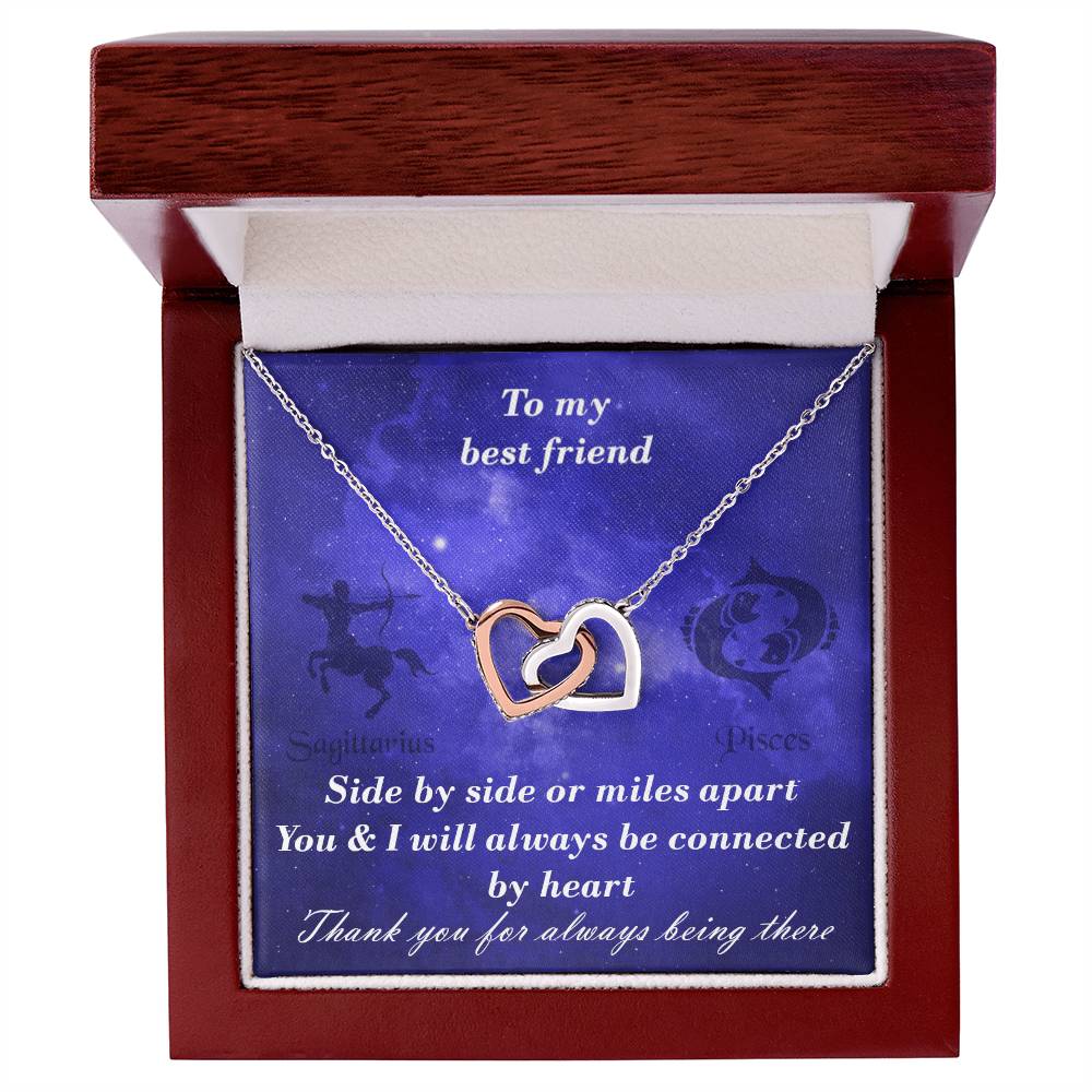 Sagittarius To Pisces Best Friend Interlocked Hearts Necklace Interlocking Hearts Necklace